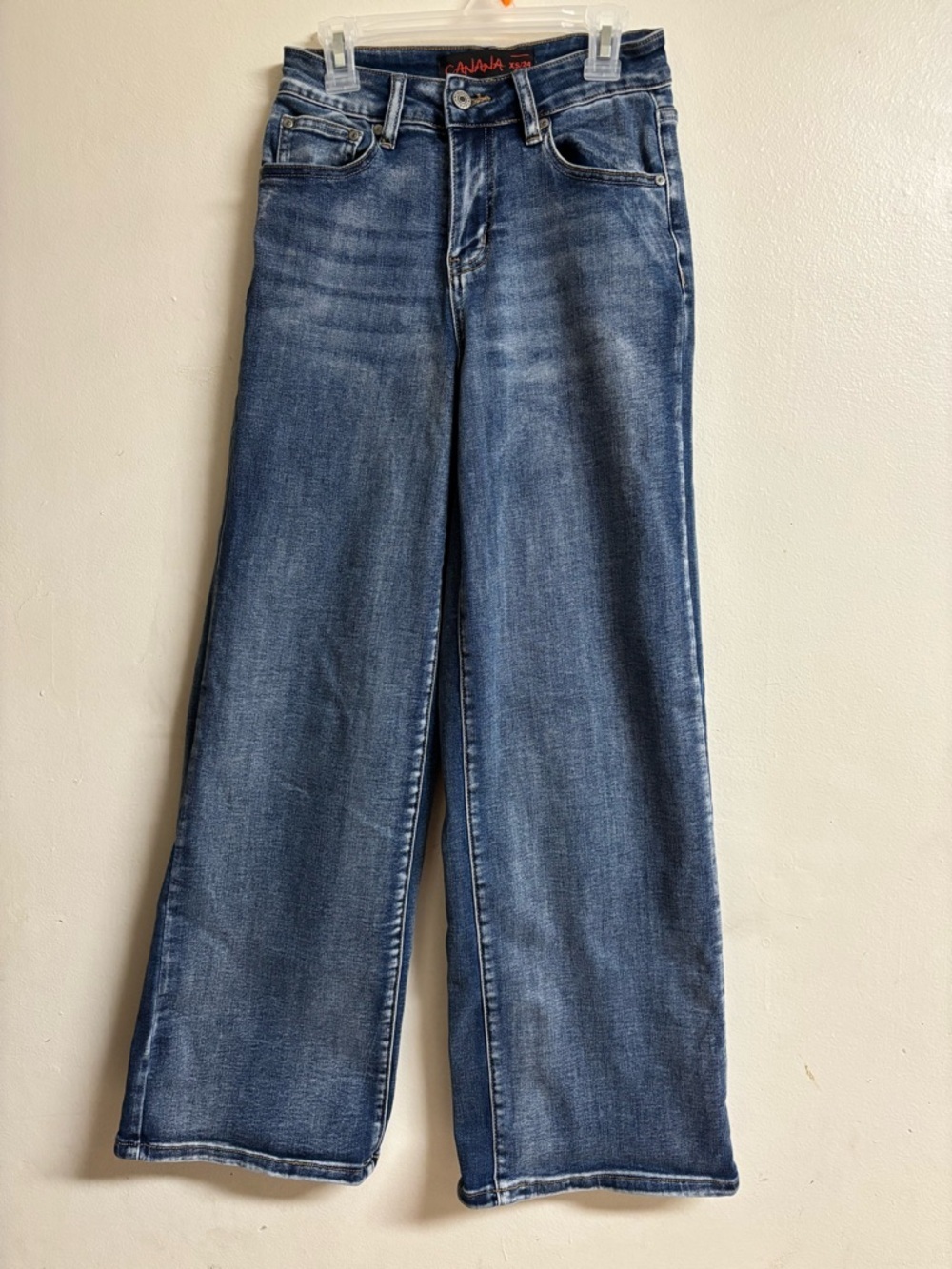 Canana Wide-Leg Flare Jeans in Medium Blue by